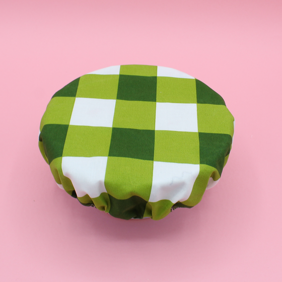 Charlotte couvre plat - coton enduit - vichy vert