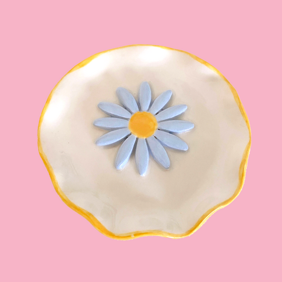 Porte savon fleurs, céramique artisanale