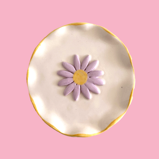 Porte savon fleurs, céramique artisanale