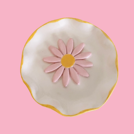Porte savon fleurs, céramique artisanale