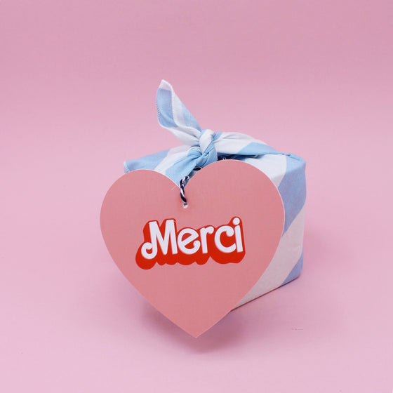 Lot de 5 cartes Merci - coeur