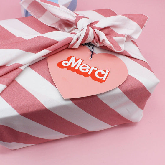 Lot de 5 cartes Merci - coeur