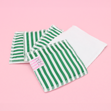  5 lingettes démaquillantes - rayures vertes