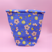  Maxi lunch bag coton - fleurs bleues
