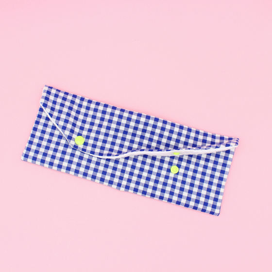 Maxi pochette à savon - vichy - bleu foncé