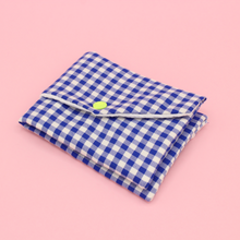  Maxi pochette à savon - vichy - bleu foncé