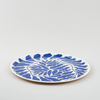 Plateau rond - feuilles bleu - wrap