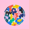 Plateau rond - fleurs - wrap