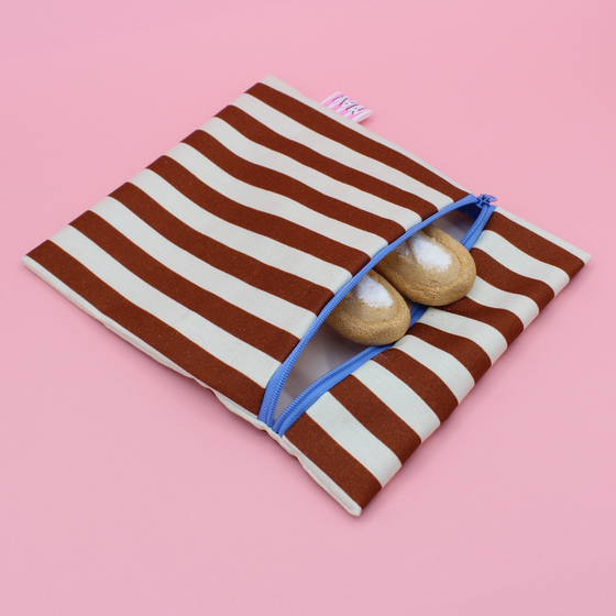 Pochette à goûter - rayures écrues