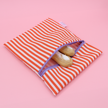  Pochette à goûter - rayures oranges