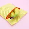 Pochette à goûter - rayures jaunes