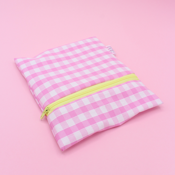 Pochette à goûter - vichy rose