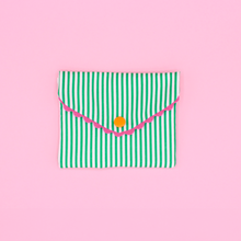  Pochette à savon rayures vertes