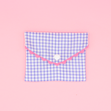  Pochette à savon - vichy mauve - croquet rose