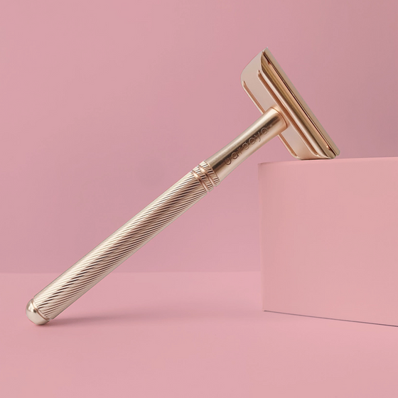 Rasoir de sécurité Bareaya - métal or rose