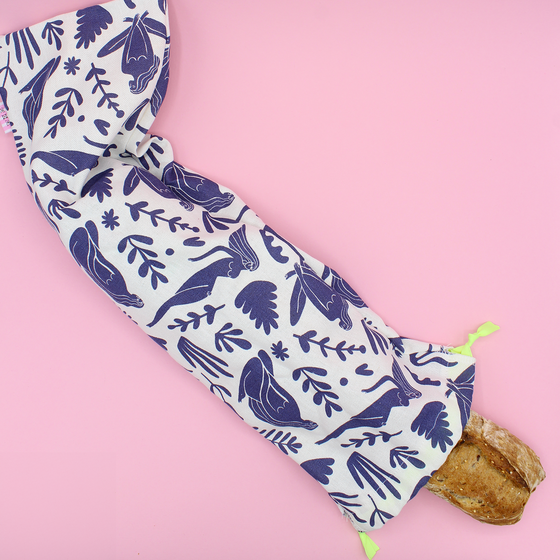 Sac à baguette en coton épais - femmes bleues