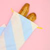 Nouveau patron - Sac à baguette en coton épais - Rayures bleues