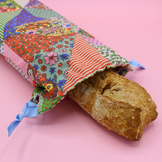 Sac à baguette en coton épais - patchwork
