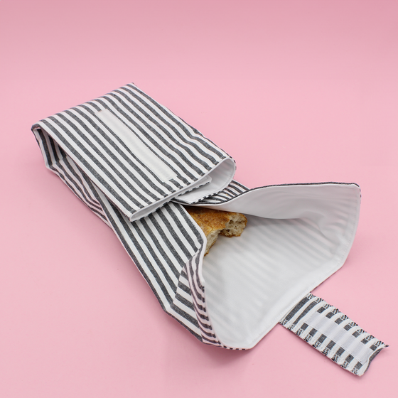 Emballage sandwich réutilisable - rayures noires